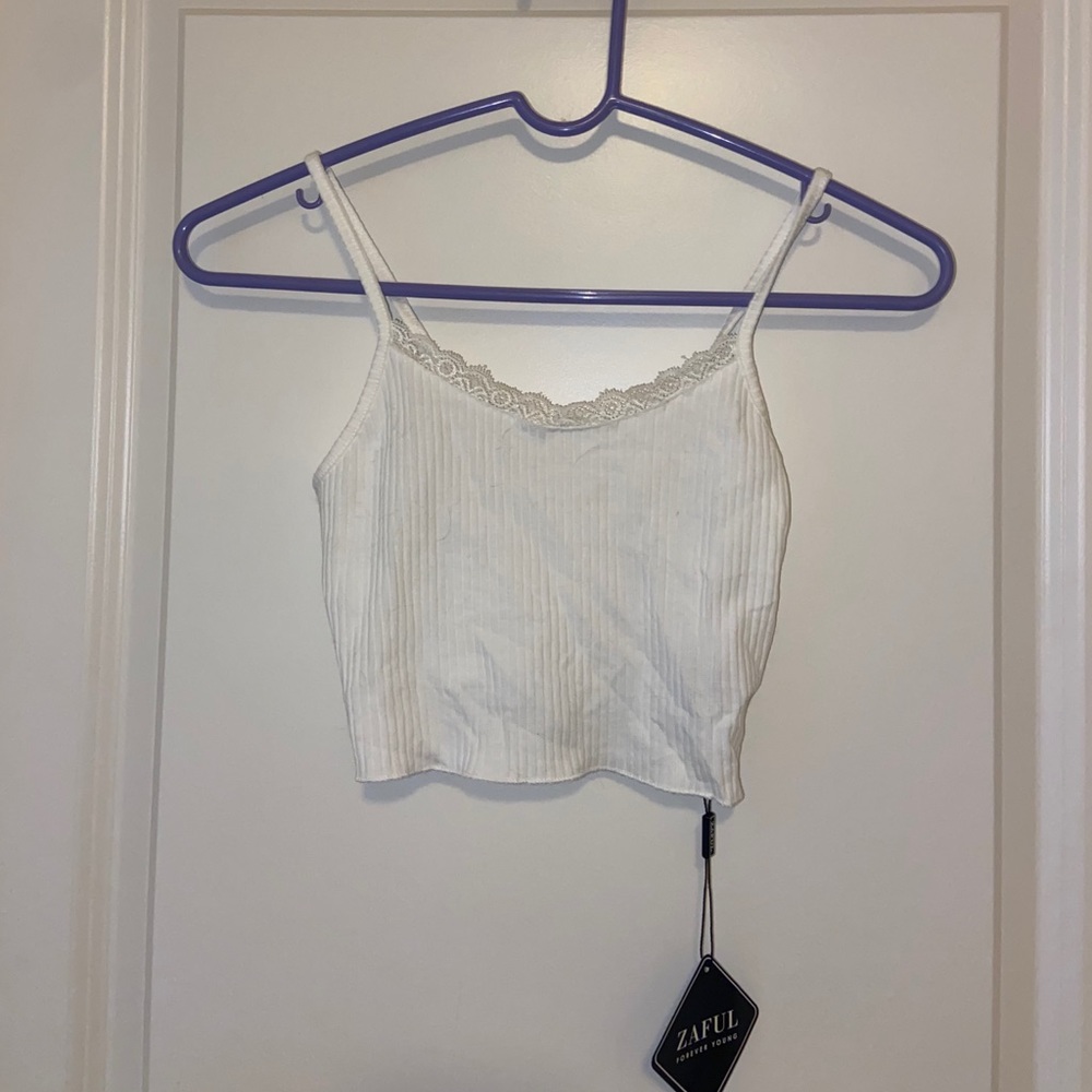 Cute white crop tank top
